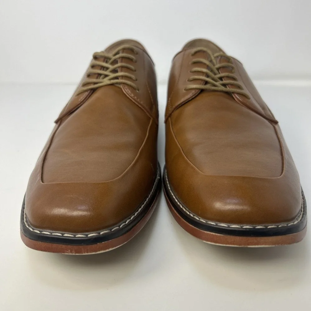 Madden By Steve Madden Men's Apron Toe Oxford Dress Shoes Cognac Tan Size 13
